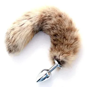 10 Faux Raccoon Tail Plug