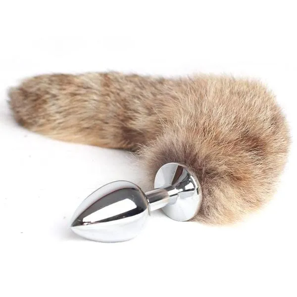 10 Faux Raccoon Tail Plug