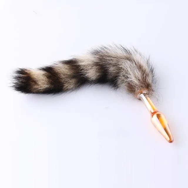 11 Raccoon Tail Plug 3 Colors Glass