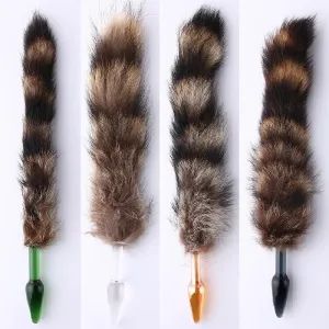 11 Raccoon Tail Plug 3 Colors Glass