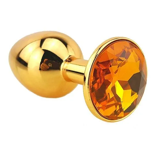 12 Colors Jeweled 3 Golden Metal Plug