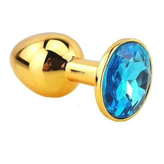12 Colors Jeweled 3 Golden Metal Plug