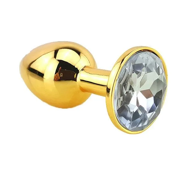 12 Colors Jeweled 3 Golden Metal Plug