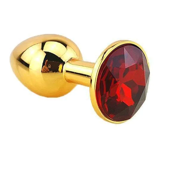 12 Colors Jeweled 3 Golden Metal Plug