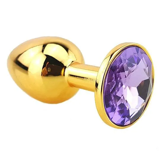 12 Colors Jeweled 3 Golden Metal Plug