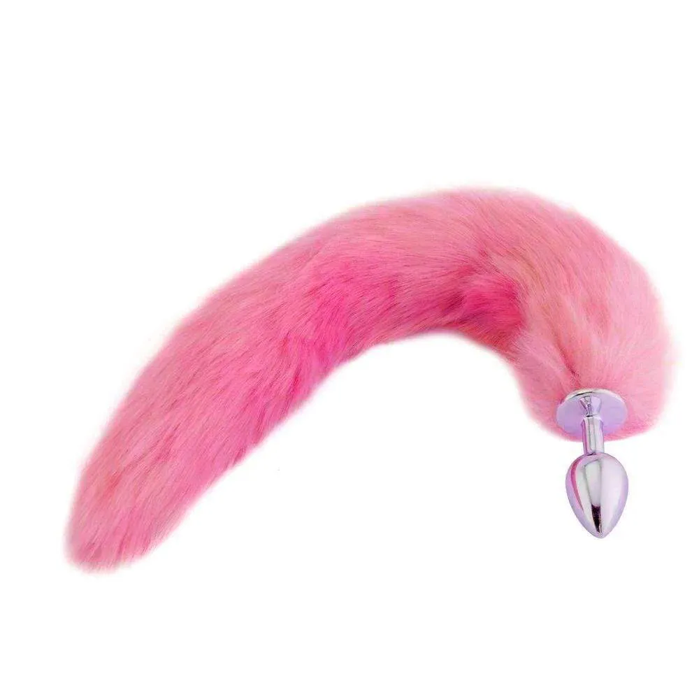 14 - 15 Pink Fox Tail Metal Plug