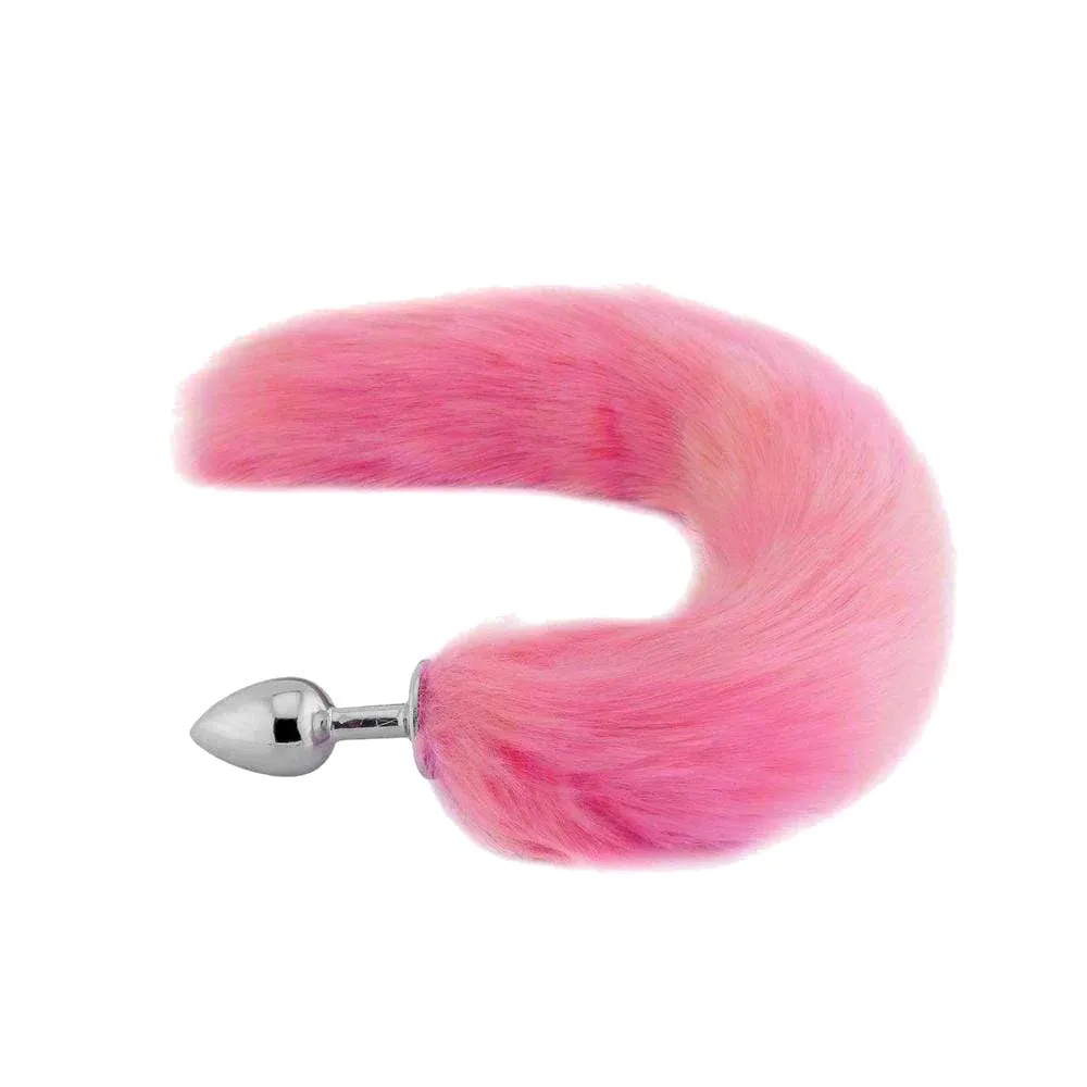 14 - 15 Pink Fox Tail Metal Plug