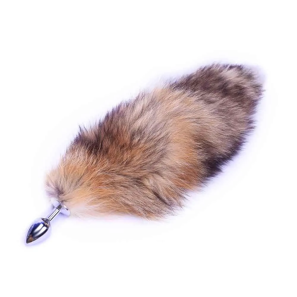 14 Brown Cat Tail Stainless Steel Plug