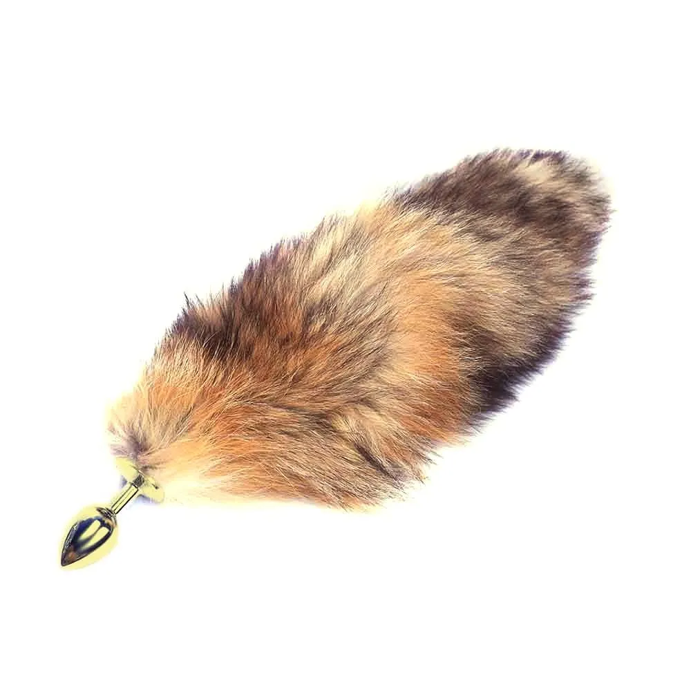 14 Brown Cat Tail Stainless Steel Plug