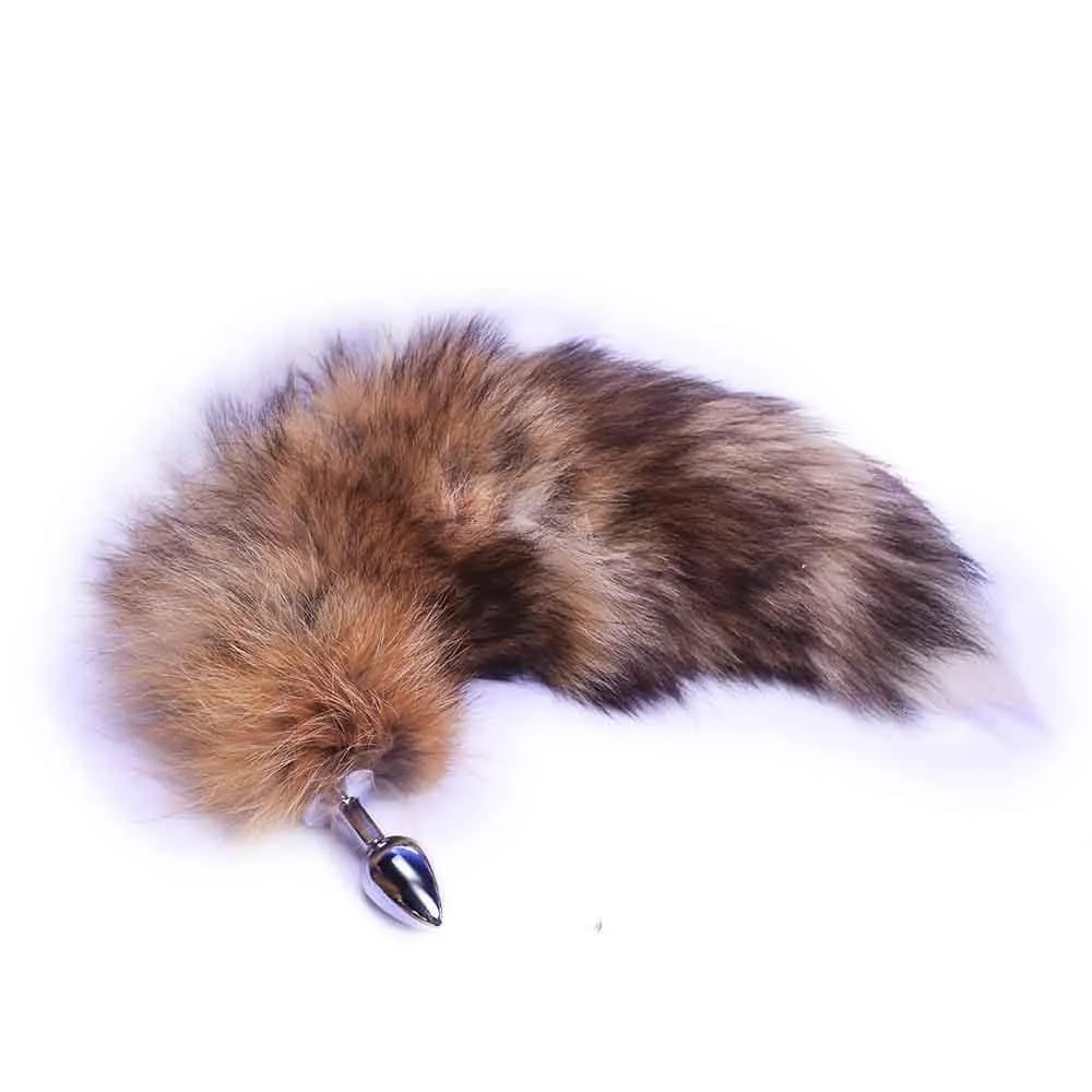 14 Brown Cat Tail Stainless Steel Plug