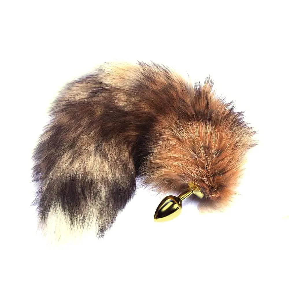 14 Brown Cat Tail Stainless Steel Plug