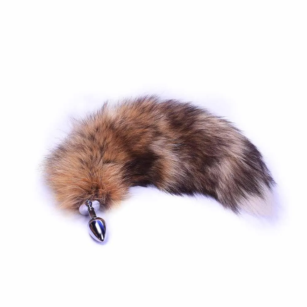 14 Brown Cat Tail Stainless Steel Plug