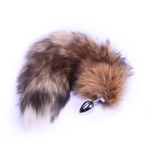 14 Brown Cat Tail Stainless Steel Plug