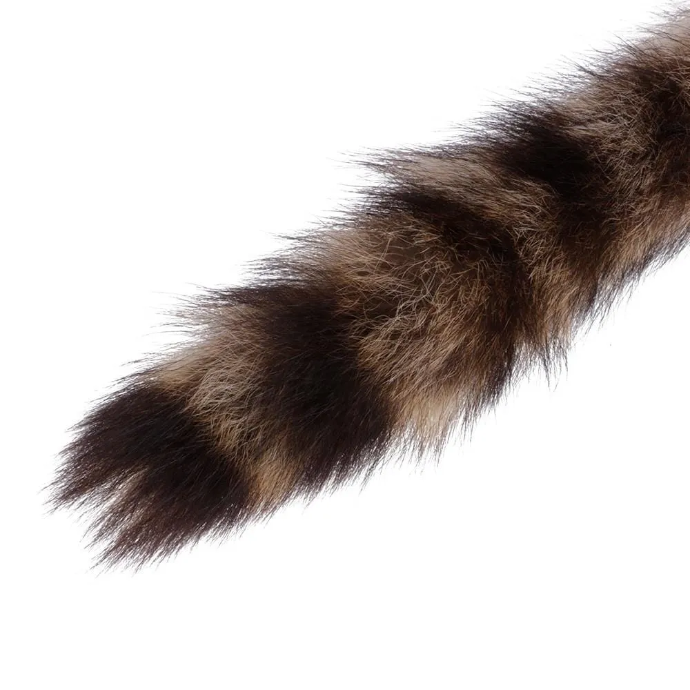 14 Furry Brown Fox Tail with Metal Plug