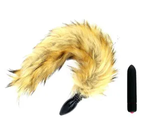 14 Yellow Fox Tail with Silicone Plug