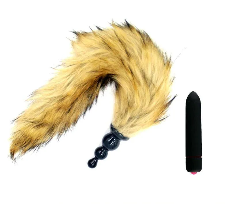 14 Yellow Fox Tail with Silicone Plug