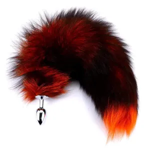 15 - 16 Black with Orange Cat Tail Metal Plug
