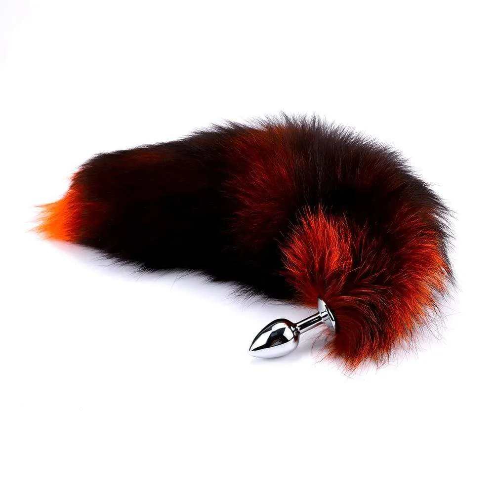 15 - 16 Black with Orange Cat Tail Metal Plug