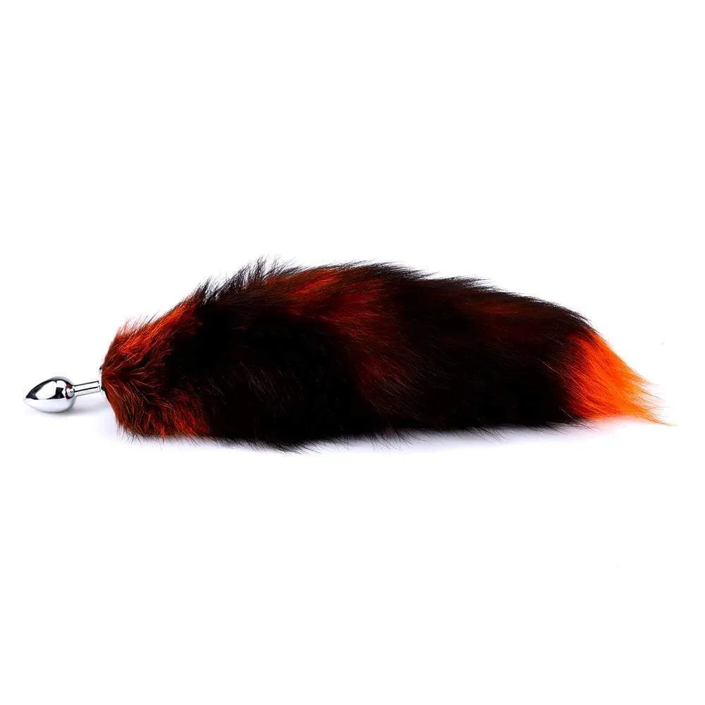 15 - 16 Black with Orange Cat Tail Metal Plug