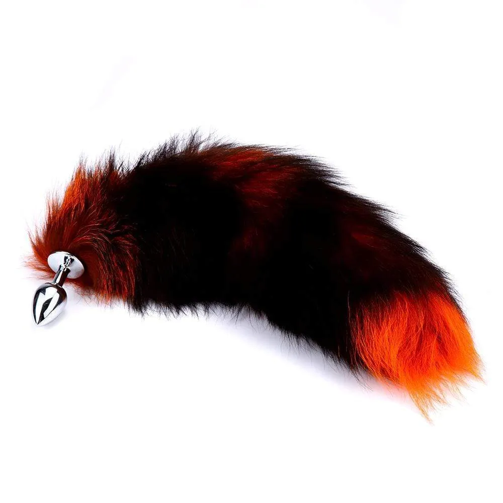 15 - 16 Black with Orange Cat Tail Metal Plug
