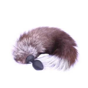 15 Tail Plug Black Wolf Silicone