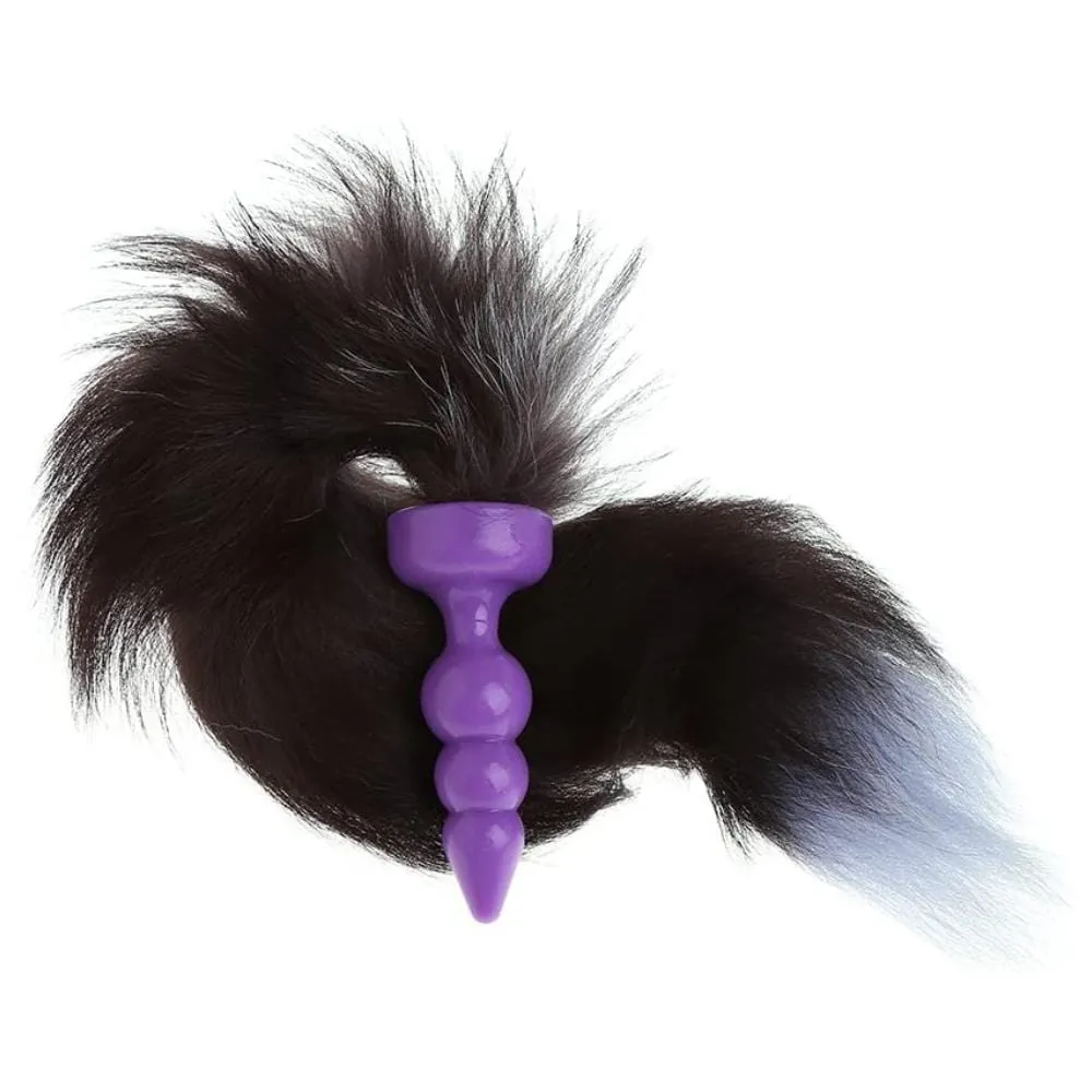 16 Black Fox Tail Silicone Plug