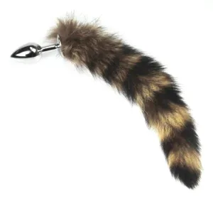 16 Brown Cat Tail with Stainless Steel Plug