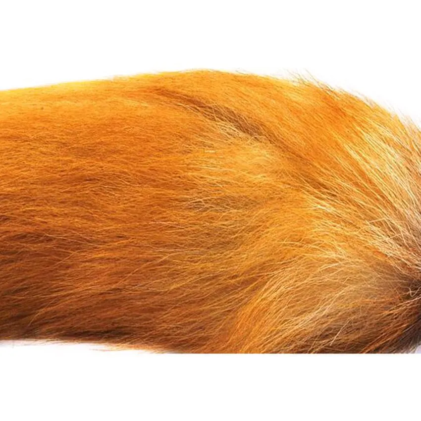 16 Orange Brown Fox Tail Silicone Plug