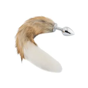 17 Brown Cat Tail 3 sizes Stainless Steel Plug