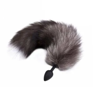 17 Tail Plug Black Wolf Silicone