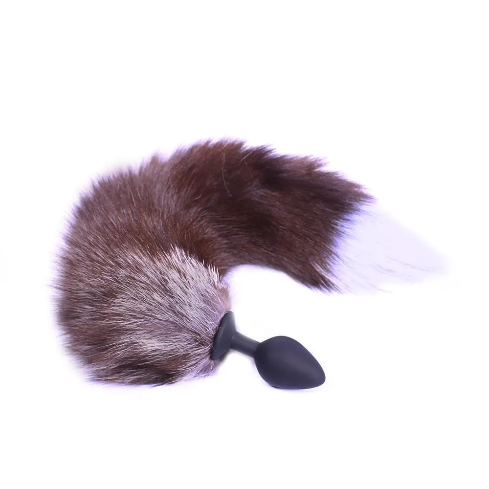 17 Tail Plug Black Wolf Silicone