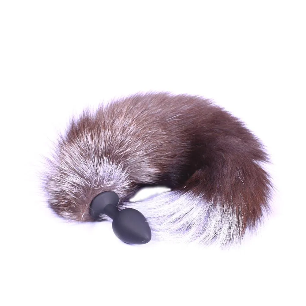 17 Tail Plug Black Wolf Silicone