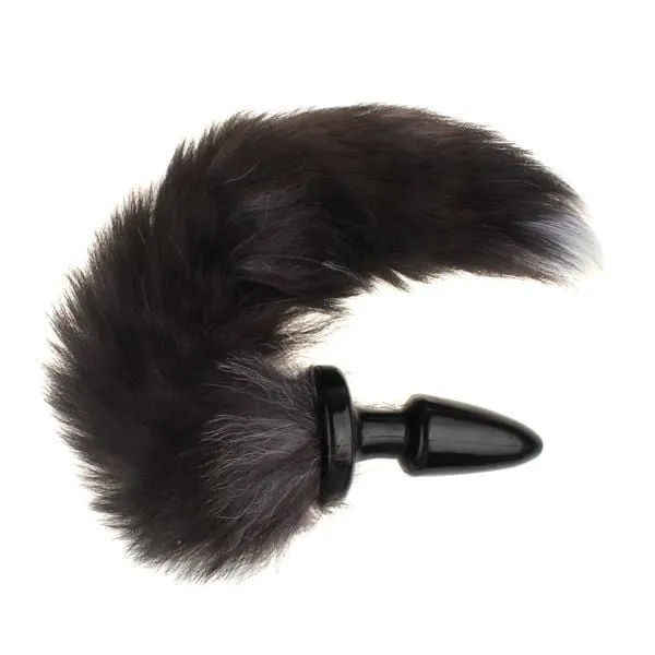 18 Black Cat Tail and Silicone Plug