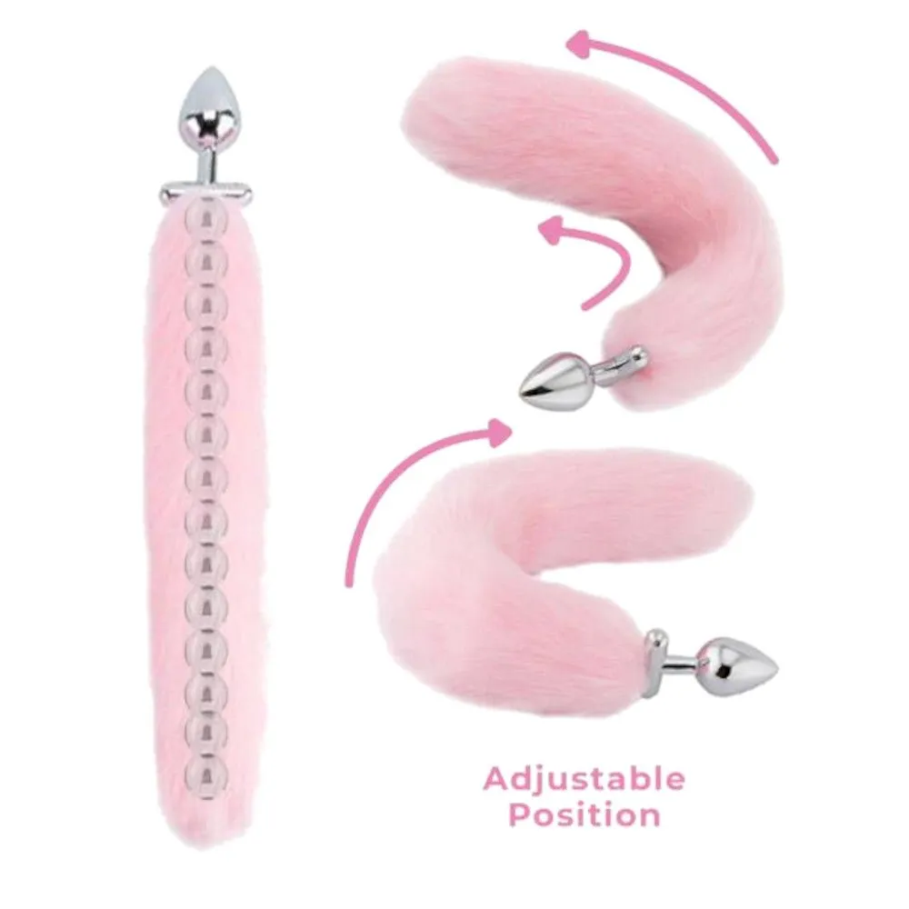 18 Shapeable Pink Fox Tail Plug