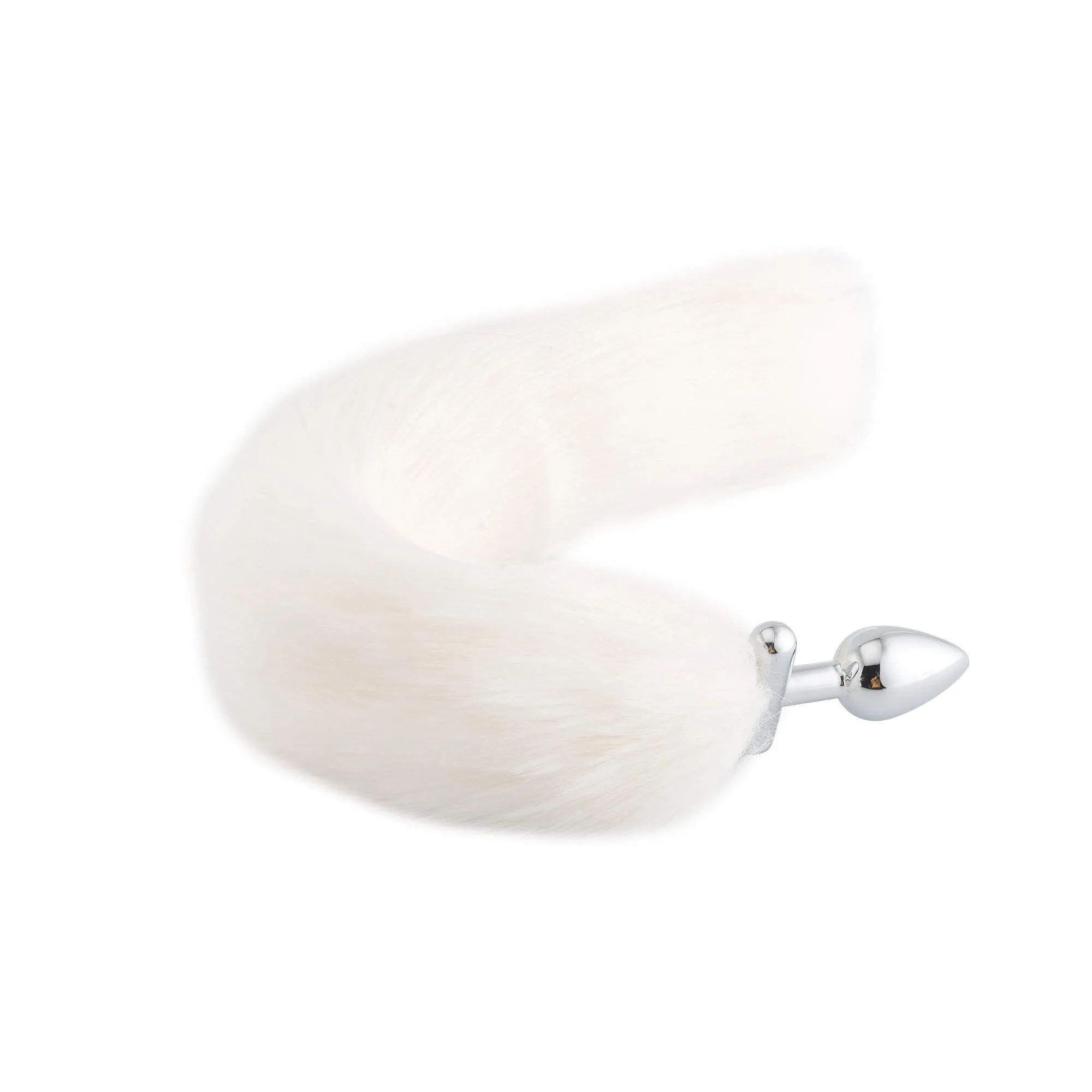 18 Shapeable White Fox Tail Plug