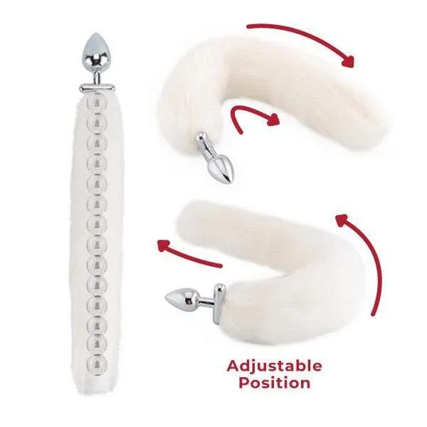 18 Shapeable White Fox Tail Plug
