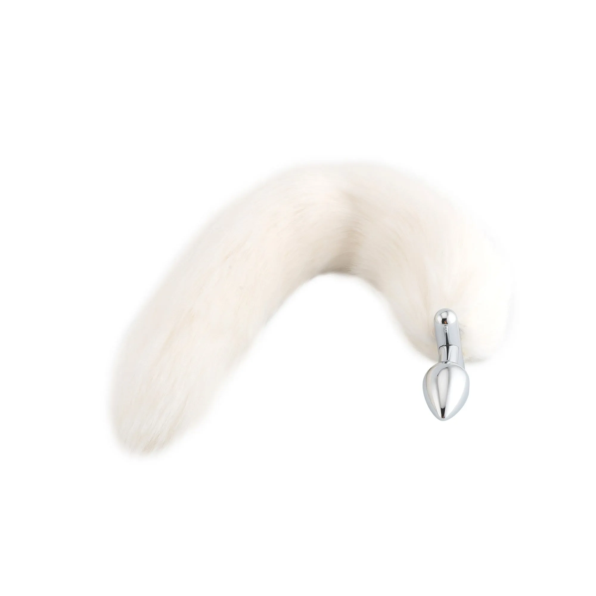 18 Shapeable White Fox Tail Plug