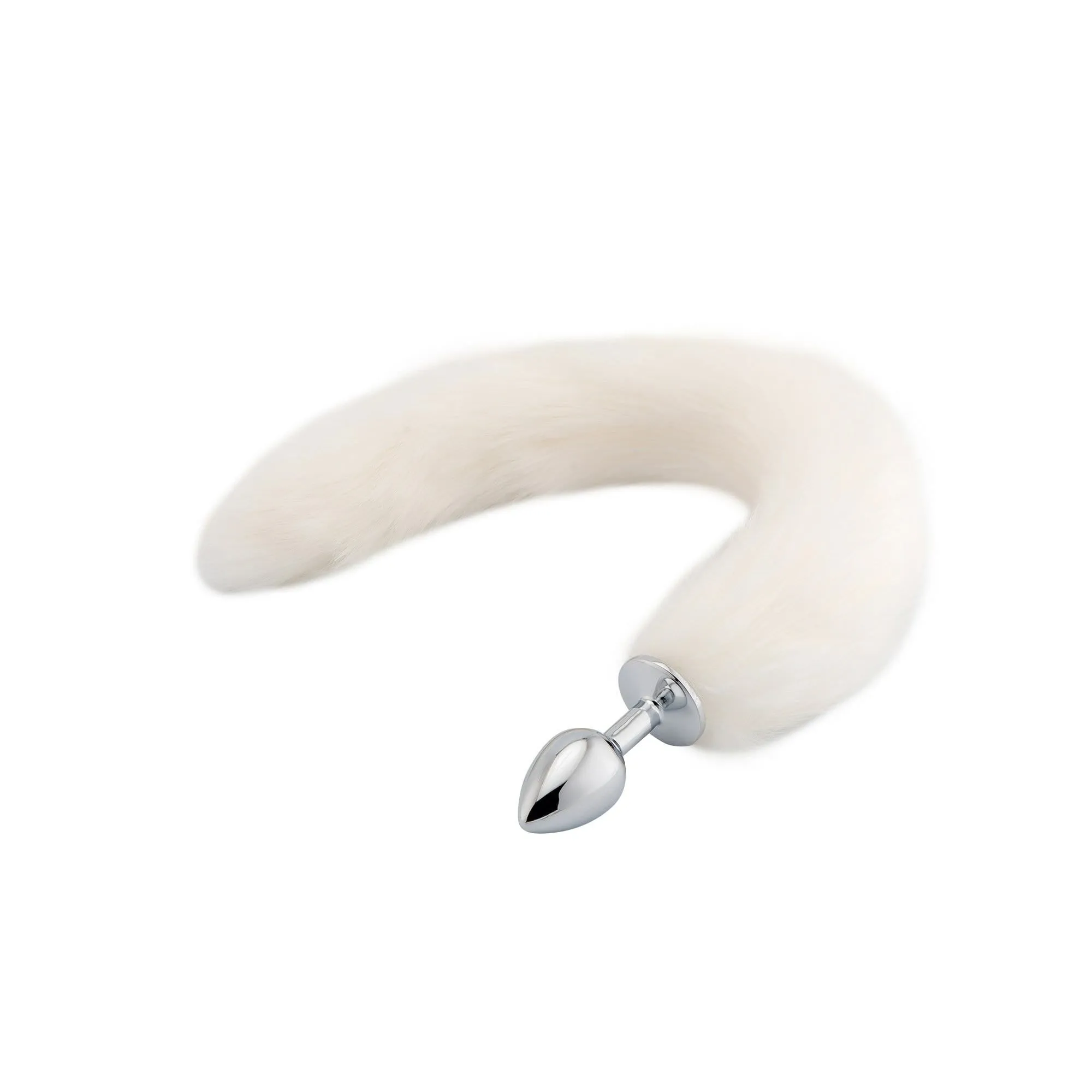 18 White Fox Tail Plug