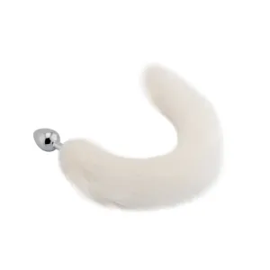 18 White Fox Tail Plug