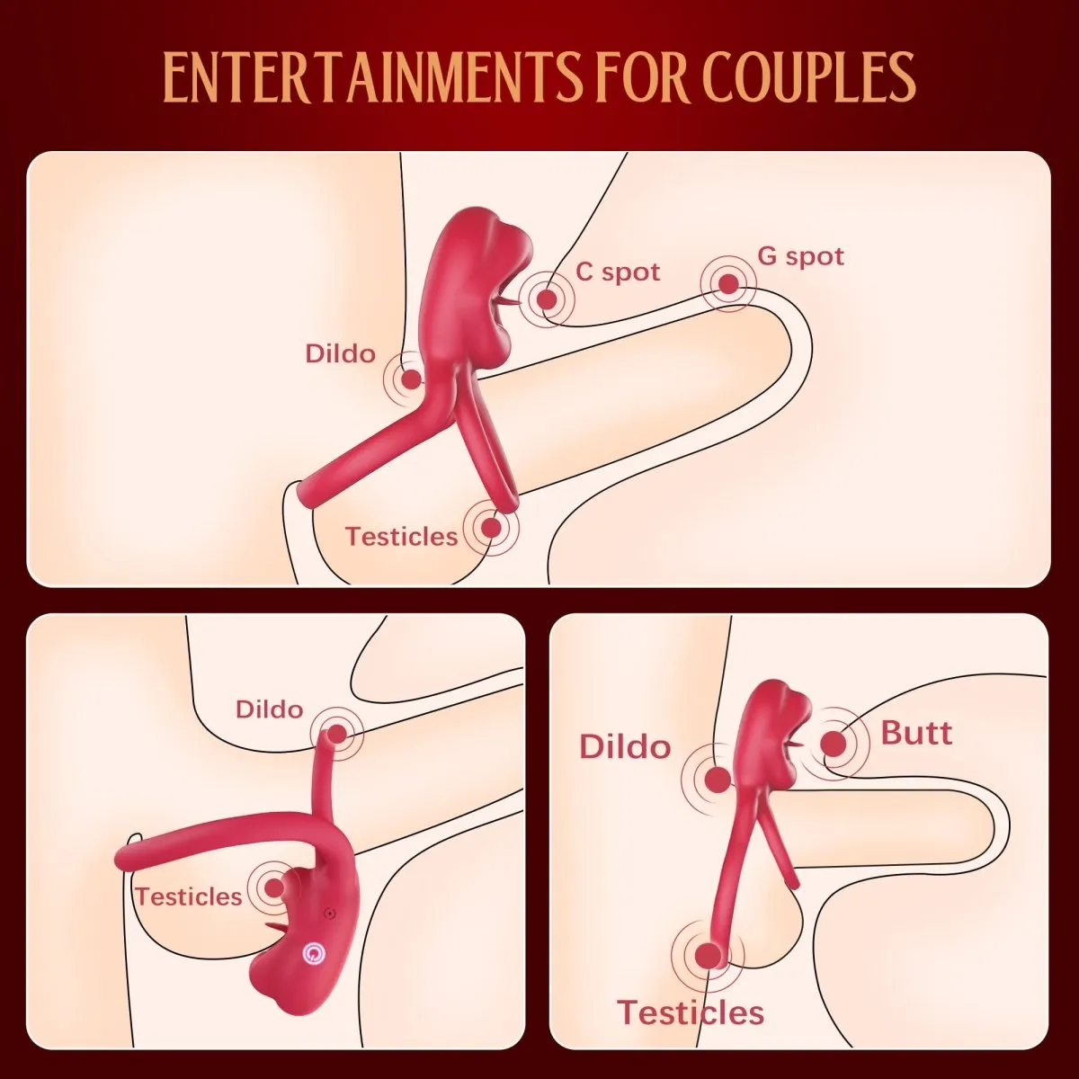 2 in 1 Tongue Clicking Stimulation Vibrating Egg and Double Cock Ring