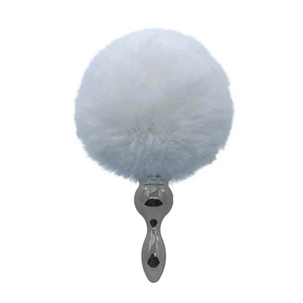 3 Bunny Tail Plug Silicone Metal and Frosted 2 Colors Metal