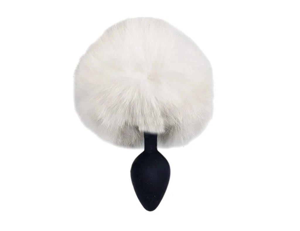 3 Bunny Tail Plug Silicone Metal and Frosted 2 Colors Metal
