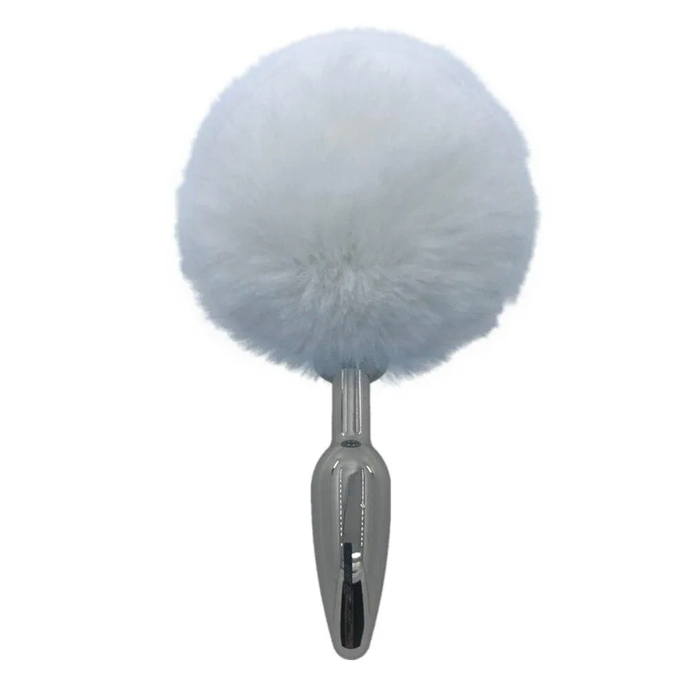 3 Bunny Tail Plug Silicone Metal and Frosted 2 Colors Metal