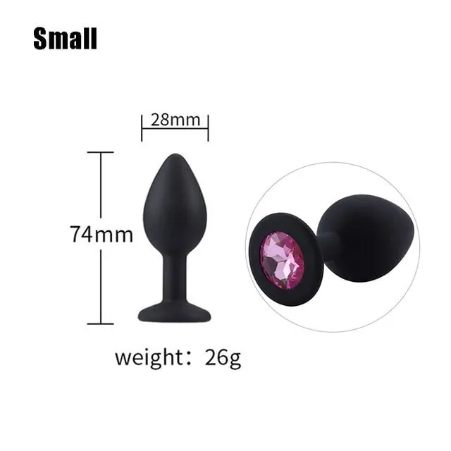 3 sizes 8 Colors Jeweled Silicone Plug