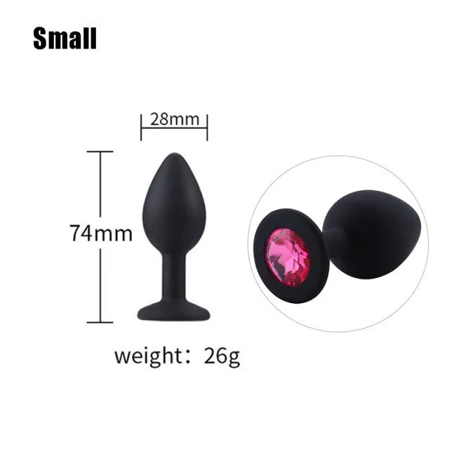 3 sizes 8 Colors Jeweled Silicone Plug