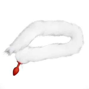 33 White Cat Tail Silicone Plug