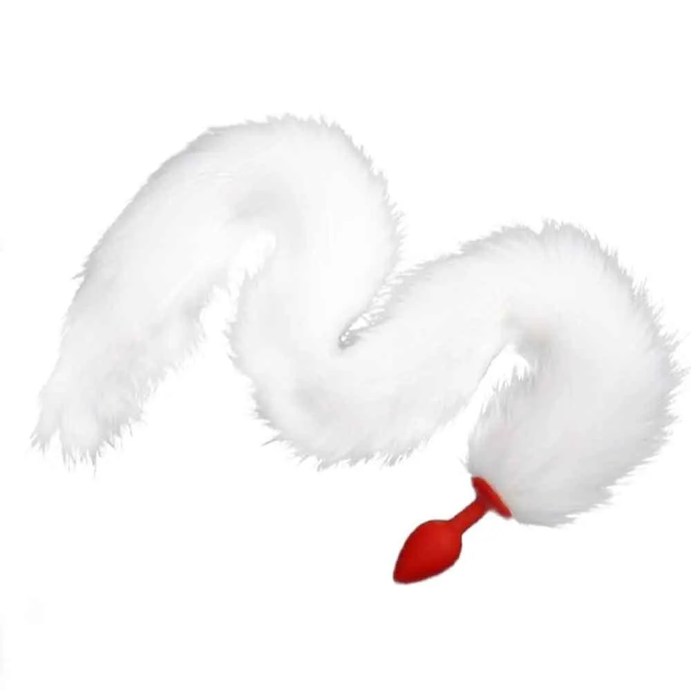 33 White Cat Tail Silicone Plug