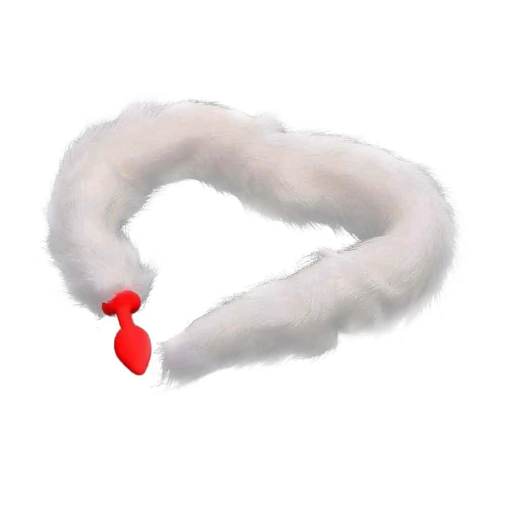 33 White Cat Tail Silicone Plug