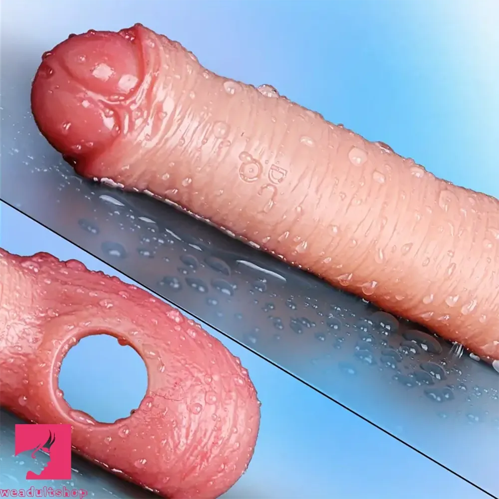 7.08in 8.26in Realistic Removable Foreskin Dildo Wearable Hollow Cock Dildo