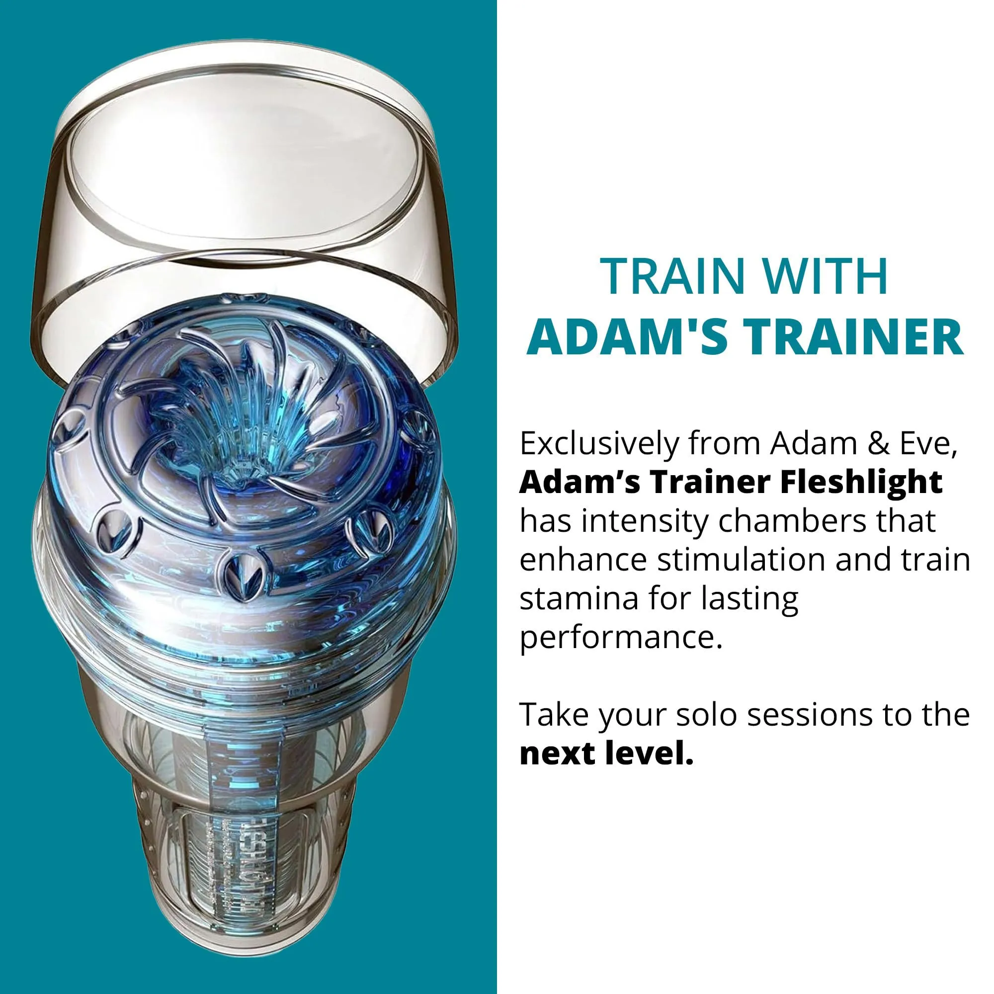 Adamandeve Trainer by Fleshlight - Electric Pocket Pussy with Intensity Chambers - 8.5 Jelly Silicone